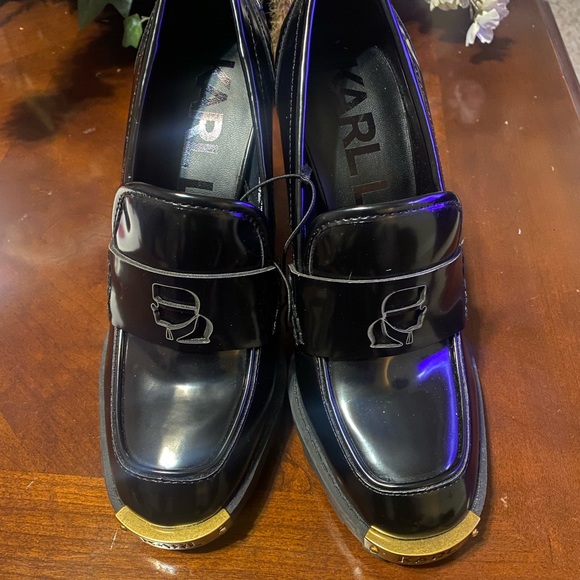 Karl Lagerfeld Women Patent High Heel VIRNA/G22 Loafers.Brand new Stylish Sz 7.5 - Picture 10 of 10